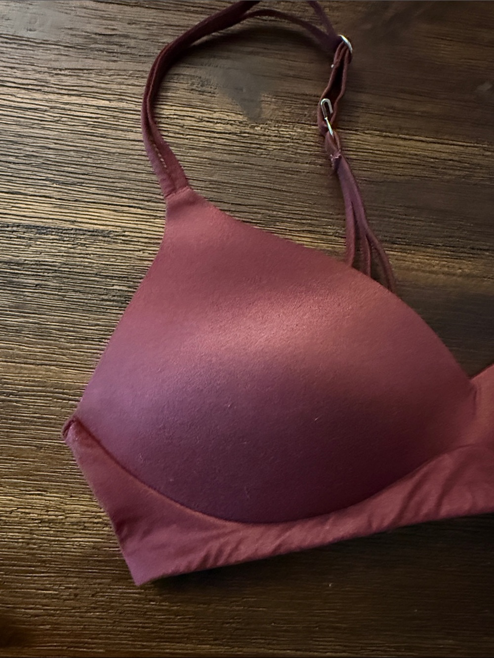 American Eagle Aerie Real Sunnie Wireless Push Up Bra Burgundy 36B - Picture 2 of 11